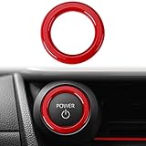 Auovo Push Start Stop Button Cover Trim Compatible with Toyota Prius Accessories 2023 2024 2025 2026 Prius Prime ABS Power Push Start Button Outer Ring 1pc (Red)