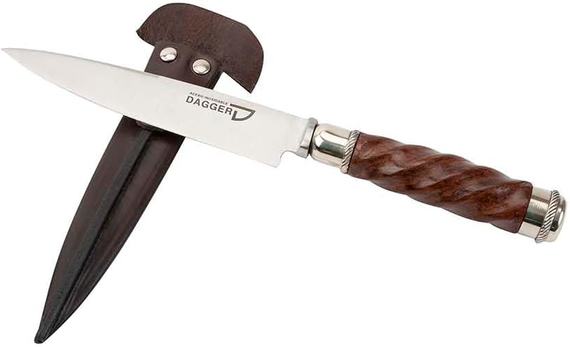 Argentine Meat Knife with Galloned Wood and Double Alpaca Ferrule