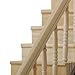 Miniature Stairs 1:12 Wooden Handrail DIY Staircase Dollhouse Accessories Pre-Assembled Steps Model (Right-Handrail)