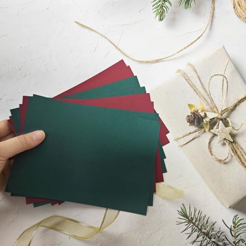 Pacote com 100 cartolina verde de 12,7 x 18 cm, papel grosso de 250 g/m², cartolina pesada em branco