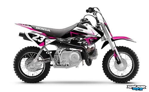 Graphics kit for Honda CRF50 (2004-2012) Evader Series Magenta16 Mil-Dirt Pit Bike Motorcycle Stickers,Dirtbike Racing Decal Automotive Motocross Accessories no Plastics