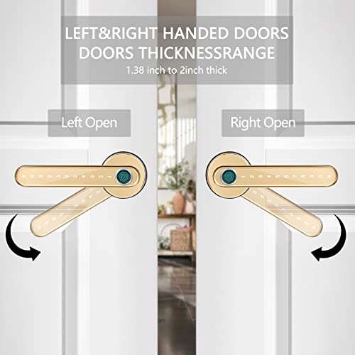 Laxre Fingerprint Door Lock,Smart Touchscreen Room Lock,Bluetooth Lever Lock, Biometric Door Knob Deadbolt,Keyless Entry Front Door Lock With Keypad, Suitable For Home&Hotel&Office&Interior Door… #TOP3