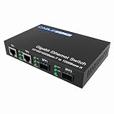 CableRack Dual SFP Slot Media Converter with Dual 1000M Ethernet Ports