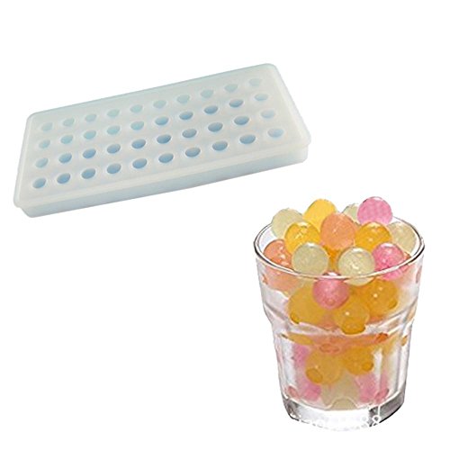 niceEshop(TM) 40 Ice Cube Trays, Silicon Ice Mold Tray Candy Chocolate Silicone Molds Mini Ice Ball Maker Party Maker,Round,White