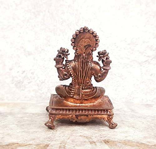 Image of Copper Idols India, 2.5 inches, Handmade Copper Lakshmi Idol, 122 Grams, Patina Antique Finish, Pack of 1 Piece