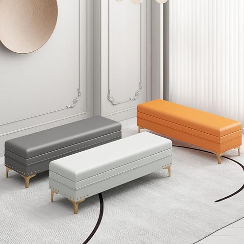 Pouf en cuir et banc de rangement solide pour maison et bureaux
