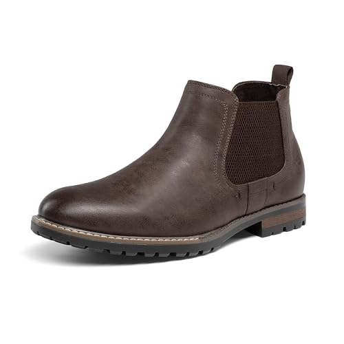 Image of Bruno Marc Men’s Chelsea Boots Casual Slip-On Classic Dress Ankle Boot,Size 9.5,Dark Brown,SBAB19017M-V1