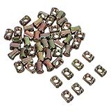 GANAZONO 50pcs Furniture Fasteners Spring Barrel Nuts Cross Dowels Slotted Screws for Beds Cribs Chairs