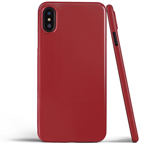 totallee iPhone X Case, Thinnest Cover Premium Fit Ultra Thin Light Slim Minimal Anti-Scratch Protective - for Apple iPhone X (2017) (Jet Red)