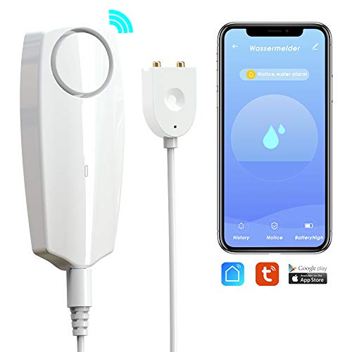 CISAY Water Leak Detector,TUYA Smart APP WiFi Water Sensor Alarm,Water Monitor Alarm