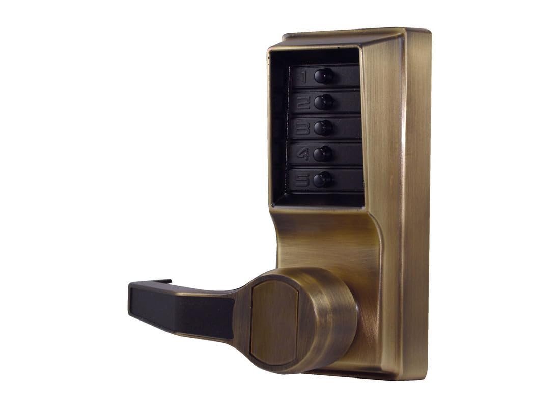 Kaba Simplex LL101105 Left Hand Mechanical Pushbutton Lever Lock Combination Only; 2-3/4" Backset Antique Brass Finish