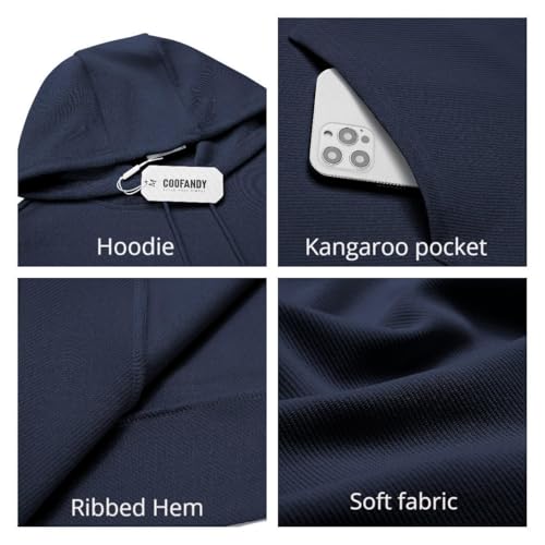 Image of COOFANDY Mens Hoodie Long Sleeve Casual Pullover Hooded Sweatshirt Fashion Drawstring Hoodies with Pocket