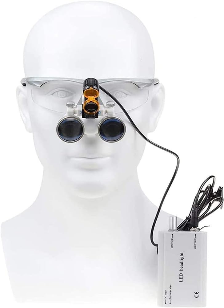 Loupes dentaires LED - Jumelles chirurgicales de laboratoire avec projecteur de 5 W
