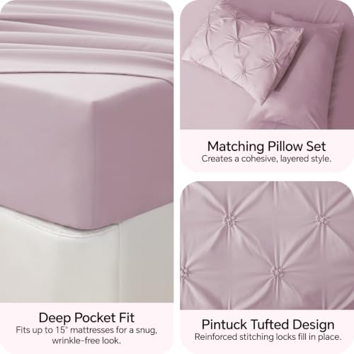 Image of BEDELITE Full Comforter Set Light Purple,Lightweight & Soft Comforter