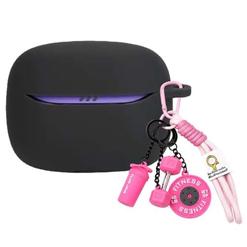 Image of Soft Silicone Case Cover Compatible for JBLL Tune Beam 2 (Boxing Lanyard (Pink))