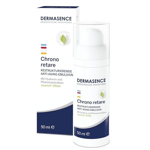 DERMASENCE Chrono retare Anti-Aging-Emulsion, 50 ml, glättende Tagespflege für reife Haut, verbessert Spannkraft und Hautbild, spendet Feuchtigkeit, mattiert, vegan, parfümfrei, für Gesicht und Hals
