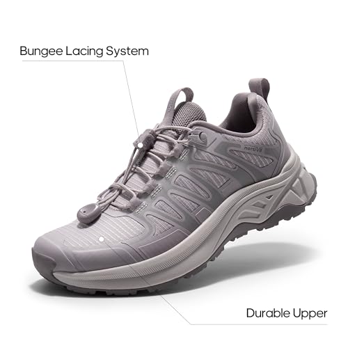 Image of NORTIV 8 Women's Quick Laces Hiking Shoes Lightweight Walking Outdoors Trekking Trails Camping Casual Sneakers