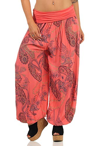 Malito Mujer Pantalones Aladdin Panatlón Pants Yoga Deporte 7185 (Coral)