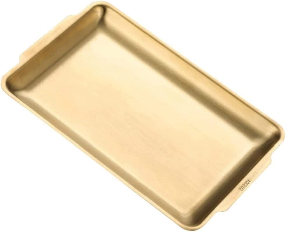 Vassoio Portata Rettangolare In Acciaio Inox | 40 Cm | Finitura Oro Spazzolato | Per Feste, BBQ, Campeggio - Foto 6