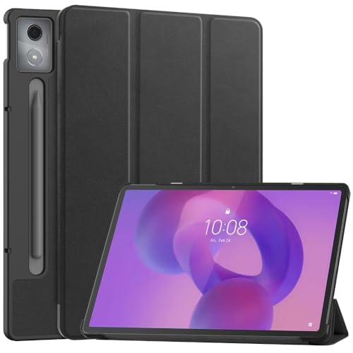 Kepuch Custer �P�[�X �Ή� Lenovo Idea Tab Pro TB-373FU / ���VPad Pro 12.7 2025, PU���U�[ �y�� �J�o�[ - �u���b�N