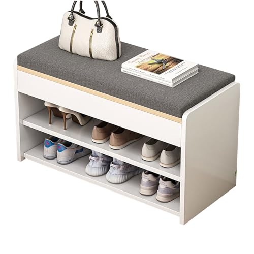 Tabouret de rangement multifonctionnel compact avec assise rembourrée confortable - 2