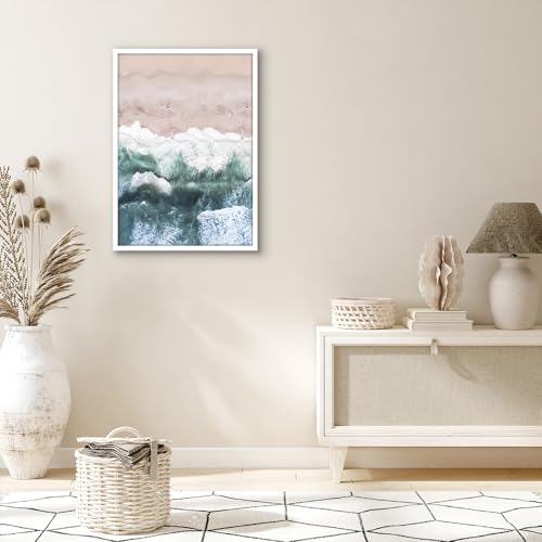 Americanflat 19x27 Poster Frame with Polished Plexiglass - Streamline Collection - Thin Border Picture Frame for Wall Display - Hanging Hardware Included - White