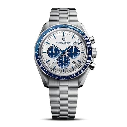 Pagani Design 1701 Relojes Hombre, Reloj de Cuarzo para Hombre, Calibre japonés VK63, Sumergible hasta 100M, Brazalete de Acero Inoxidable, Cristal de Zafiro, Cronógrafo.