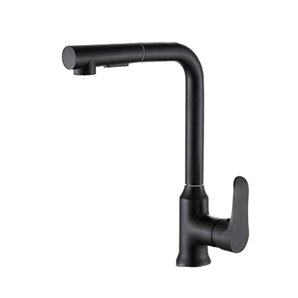 Robinet de cuisine noir avec douchette extractible pour eau chaude et froide