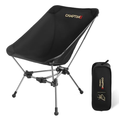 Camptime Portable Camping Chair, Lightweight Compact Backpacking Chair with Side