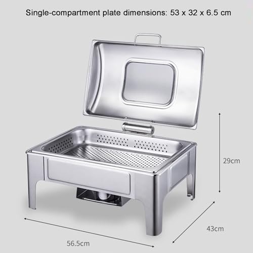 Juego de platos de buffet con cubiertas transparentes, calentadores de alimentos para catering, fiestas y restaurantes, para eventos y reuniones
