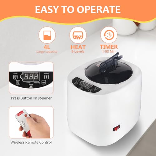 NetLea 4L Portable Sauna Steamer Machine, 1500W Steam Generator for Sauna Box & Steam Room, Electric Sauna Heater, Portable Steam Sauna Kit with Remote-Essential Home Spa Sauna Accessories