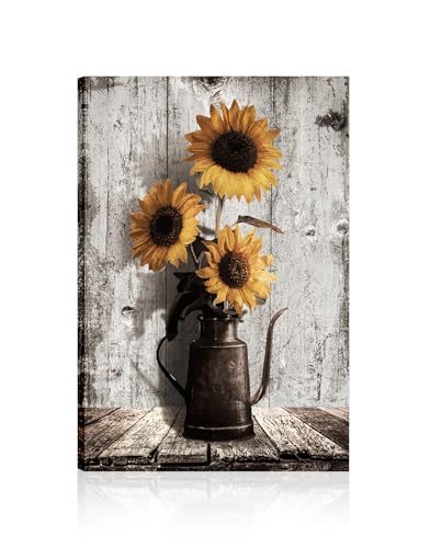Toile de tournesol rustique pour illuminer la décoration de votre cuisine