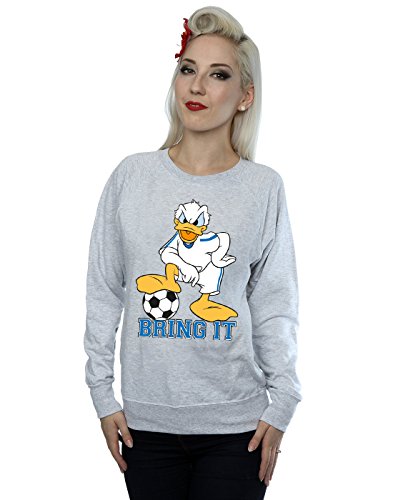 Disney Women's Donald Duck Bring It Sweatshirt Large Heather Grey