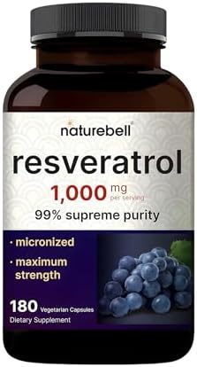 NatureBell Resveratrol - 180 Vegetarian Capsules - 1,000mg Polygo...