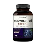 NatureBell Resveratrol - 180 Vegetarian Capsules - 1,000mg Polygonum Cuspidatum Extract - Antioxidant Support - Heart, Brain & Immune Wellness*