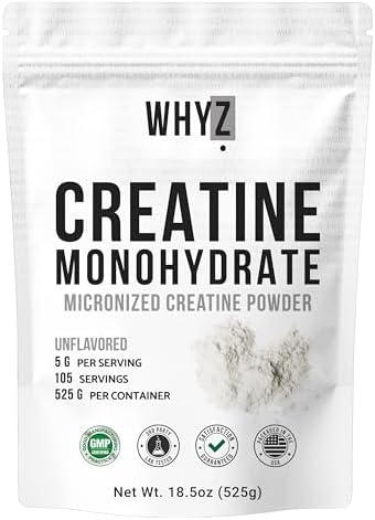 Creatine Monohydrate Powder, 525g, Micronized & Unflavored, Creatine Supplement for Men & Women, Muscle Support, Strength & Recovery, 105 Servings