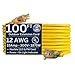 US Wire and Cable 74100 Extension Cord, 100ft, Yellow
