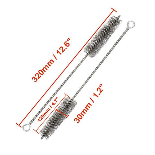 Saim Tube Brushes Steel Wire Tube Brush Cleaner Cleaning Supplies12.6 Inch Long-Handle Stiff Bristle Cleaning Pack of 6 - Thumbnail 2
