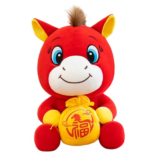 Cheval en peluche du Nouvel An chinois 2026 de 25 cm pour décoration de salon
