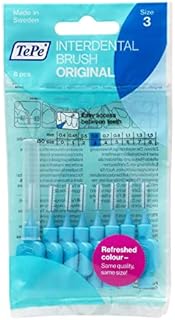 TePe Interdental Brushes 0.6mm Blue Brushes, 8 Count (Pack of 2)