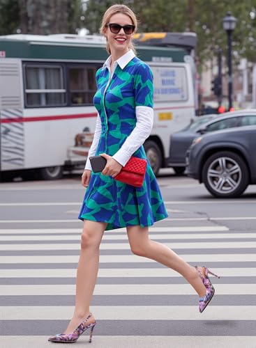 NobleOnly Slingback Beaded Pumps for Women High Stiletto Heel Pointed Toe Slip-on Dress Sandals Adjustable Buckle Rhinestone Patent Leather 3.9 Inches Heels3