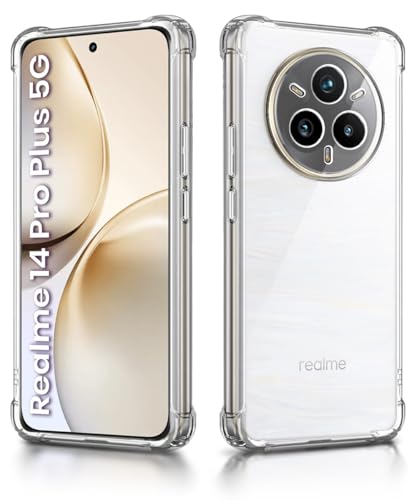 Image of WOW IMAGINE Clear Back Cover Case for Realme 14 Pro Plus 5G | Shockproof Soft TPU Case | Cushioned Edges for Ultimate Protection Back Cover Case - Transparent