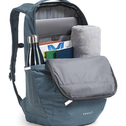 Image of The North Face Women's Vault Everyday Laptop Backpack - Commuter Travel Bag, Water-Repellent, Spacious Main Compartment, Granite Grey Light Heather /Frost Grey, One Size