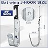 Amazon.com: Zonon 50 Pcs 3/4 Inch Galvanized Steel J Hook with Bat Wing ...