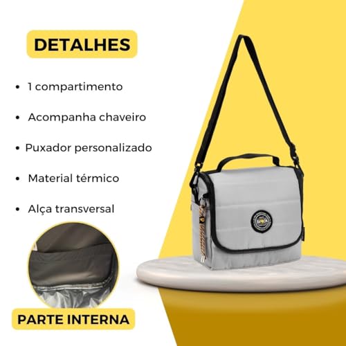 Kit Mochila Costas Lancheira Estojo Juvenil Meninos Escolar (CINZA)
