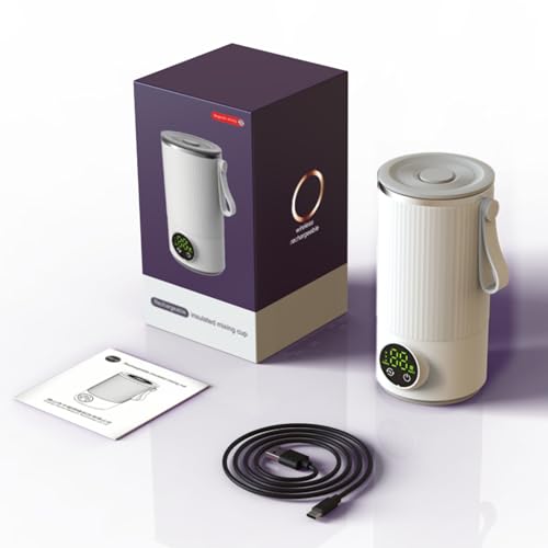 Bewinner Bouilloire électrique de Voyage 400 Ml – Mini Bouilloire Portable, Mini Bouilloire sans Fil 6000 MAh Rechargeable avec 4 Vitesses, Chaudière à...