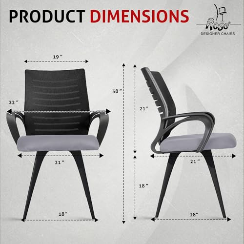 Image of ROSE Elite | 3 Years Brand Warranty | Ergonomic Office Chair, Study, WFH, Revolving, Rolling, Desk, Task, Laptop, Student Chair (Grey Seat & Black Back, Elite MB Reception)