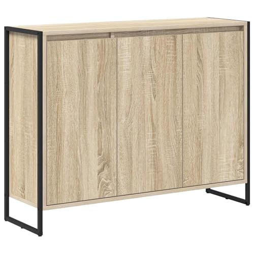 Aparador de madera industrial Sonoma de 96,5 cm con acabados modernos 2