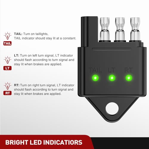 Image of Nilight 4 Way Flat Trailer Wiring Circuit Tester Male End