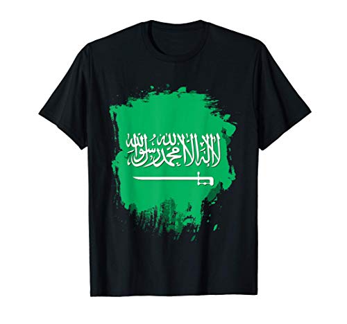 Proud Saudi - Saudi Arabia Flag T Shirt - Arabic Calligraphy Camiseta